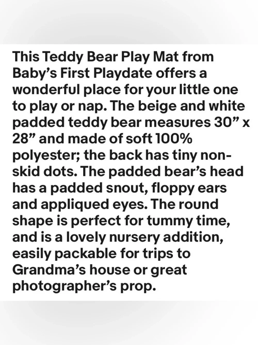 Plush Bear-Shaped Floor Mat - Beige/Tan with Cream Belly